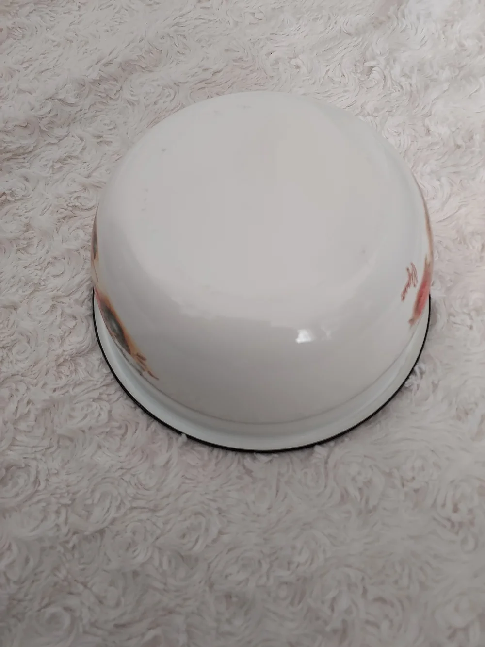 Vintage MCM Pipsa White Enamel Nesting Bowls Kitchen Motif Cottagecore Country